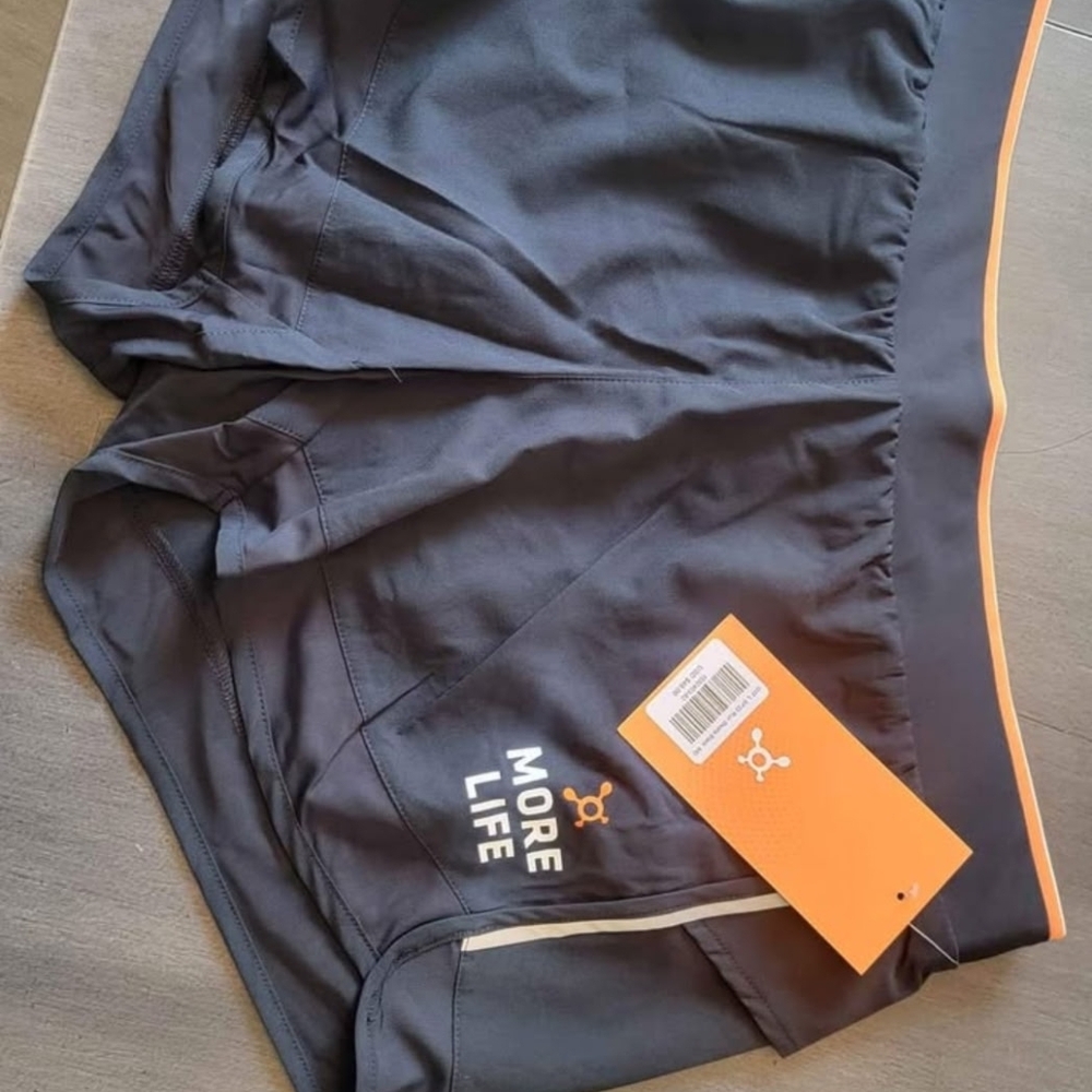 Orangetheory Black Athletic Shorts with Orange Trim - Picture 2 of 3